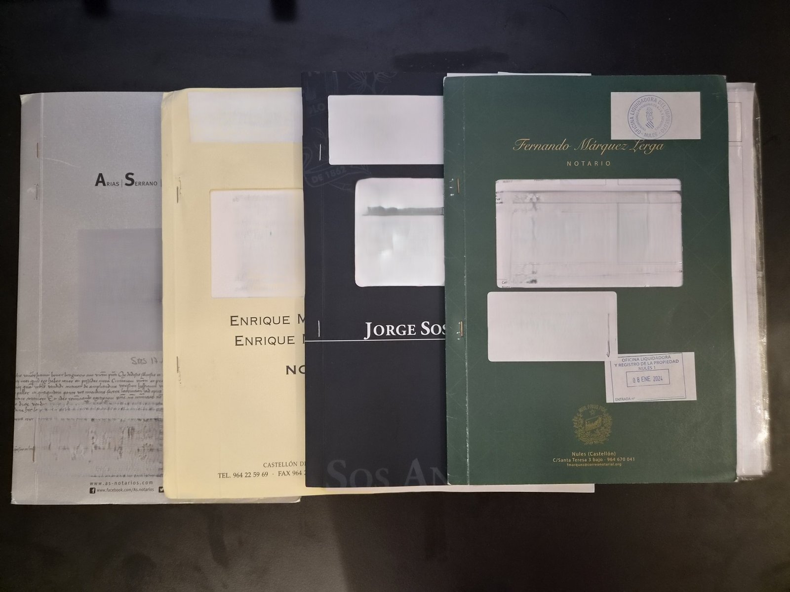 Notarial deeds from property purchases in Castellon province